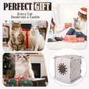 Apasiri Cat Houses for Indoor Cats: Felt Cat House Cave Cathouse, Scratch-Resistant Warm Insulated Covered, Hideaway Tent for Anxiety Relief Gift (15"x15"x13")