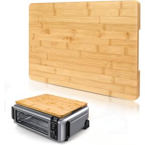 Compatible with Ninja Foodi SP101 SP201 SP301 Cutting Board, Heat Resistant Space Save Board for Ninja SP101/201/301 Dual Heat Air Fryer, Toaster Oven, Protect Cabinets, Bamboo
