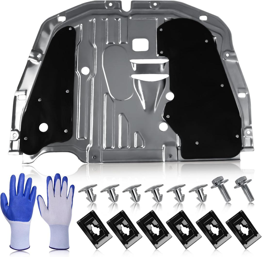 74110-TBA-A00 Lower Engine Splash Guard Under Car Shield Cover Board for Honda Civic 2016 2017 2018 2019 2020 2021, Front Centre Underbody Shield | with 90674-TY2-A01 Pins and 90105-TBA-A00 Bolts