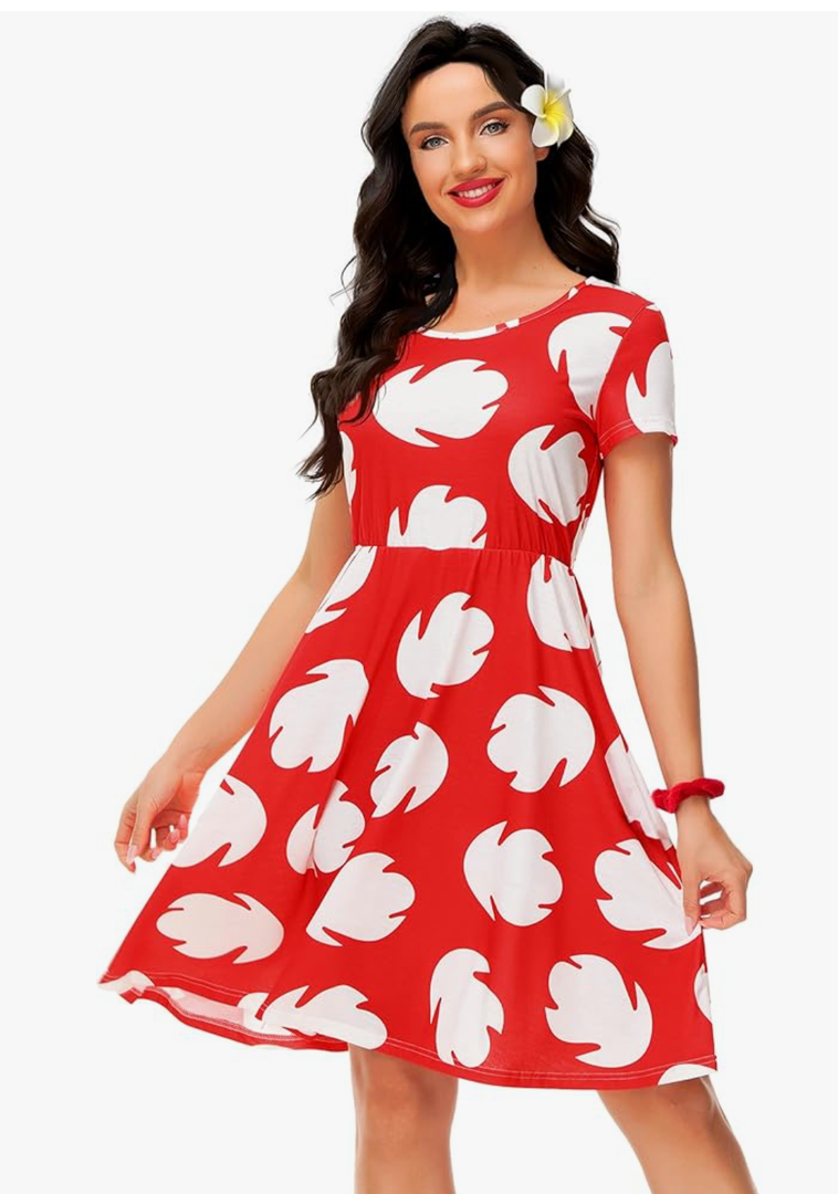Deerose Halloween Flared Dresses Women Cosplay Party Short Sleeve Dresses 2 XL
