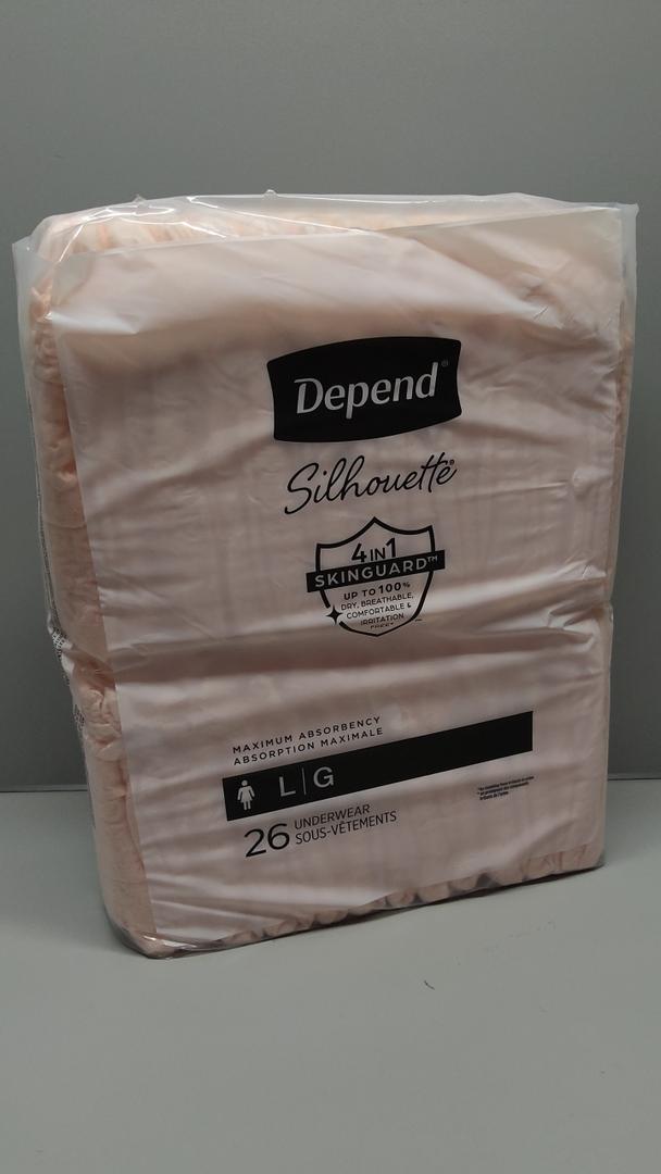 Depend Silhouette Incontinence Underwear For Women, Maximum Absorbency, Large, 26 Count - 4-in-1 SkinGuard Protection