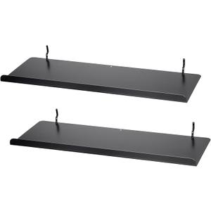 Kokone 2 Pack Pegboard Shelves with Lip - 15x5.5 in, Metal Shelf Pegboard Steel Tray Pegboard Accessories for Storing or Displaying, Wall Organizer for Craft Retail, Garage, Workbench, Kitchen, Black