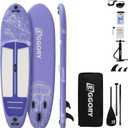 2 x Inflatable Paddle Board,Stand Up Paddle Board Set, Extra Wide SUP Board with Removable Fin, Floating Paddle, Hand Pump, Waterproof Phone Pouch,Traveling Board
