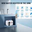 Electric Hot Water Heater 120V Plug Small Compact Tank Storage,Rv Tr 3.5 Gallon Trailer 1.5KW Kitchen Instant Under Sink Counter Cupboard, RV 1 PCs 16 Long 1/2FIP Stainless Steel Water Hose