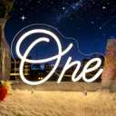 One Neon Sign for First Birthday LED Signs Warm White One Year Old Birthday Table Number Neon Lights Lamp for Home Birthday Party Decor Bedroom Decorations Christmas Gift 30cm*21cm