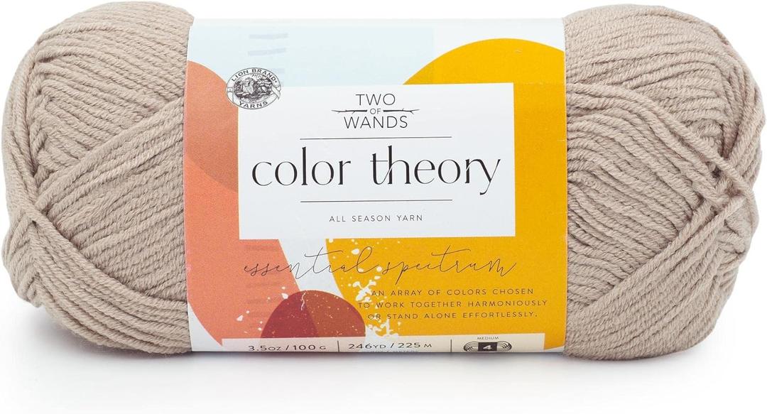 Lion Brand Yarn, Color Theory Worsted Weight Yarn for Knitting and Crochet, Bone, 1 Pack, Acrylic Fiber with Modern Color Palette, Perfect for Sweaters, Hats and Cozy Blankets