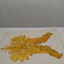 100% Handmade Rhinestones Applique on White net sew on Beads Crystal Patches Accessory for Dress Clothes (Gold Stone Brown net)