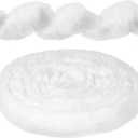 5 Yards Christmas Faux Fur Ribbons for Christmas Tree Decor, 2 Inch Faux Fur Trim Winter Holiday Decoration Ribbons for Xmas Wreath Bows DIY Crafts, White