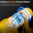 Cordless Car Washer, Portable Cleaning Tool with 6-in-1 Nozzle, 10-Speed Adjustment, Battery Level Display, Self-Priming System for Car, Garden, Patio & Floor Cleaning