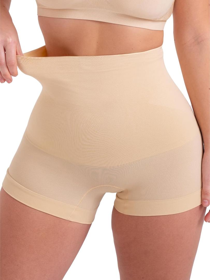 SHAPERMINT Tummy Control Shapewear - Body Shaper Tummy Control Boyshort, Body Shaper for Women, Plus Size Shapewear (Medium, Nude)
