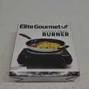 Elite Gourmet ESB-301BF# Countertop Single Cast Iron Burner, 1000 Watts Electric Hot Plate, Temperature Controls, Power Indicator Lights, Easy to Clean, Black