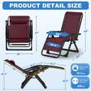 Slendor Zero Gravity Chair, Recliner Lounge Chairs with Cushion, Wine Red, 26 inches x 32 inches x 45 inches