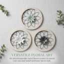 AIM & GGKK 3 Piece Round Farmhouse Wall Decor Set with Interchangeable Metal Flower, 12 Inch Rustic Wall Art for Living Room, Kitchen, Dining Room, Bedroom Modern Farmhouse Style