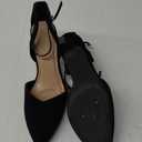 mysoft Women's Pumps Shoes Pointed Toe Kitten Low Heels Stiletto Ankle Strap Closed Toe Wedding Party Dress Sandals (10, Black Nubuck)
