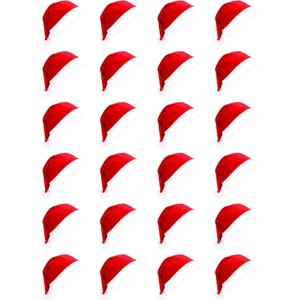 SYITCUN 24pcs Santa Hats, Red Classic Santa Hats for Adult,Bulk Christmas Hats for Men and Women, Non-woven Xmas Hats for Christmas Party