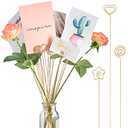 Sunnyray 30 Pieces Metal Wire Floral Picks Wire Place Card Holder Stand 13 Inch Table Name Number Picture Clips Menu Note Memo Holder for Wedding Birthday Party
