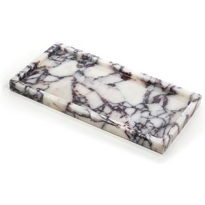 100% Natural Luxury Calaccata Viola Marble Small Hand Towel Tray Holder Organizer, Makeup Bathroom Holder (Viola-rectangle-10"x5"x0.7")