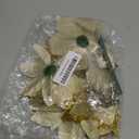 Christmas Tree Decor-18 Pcs 5.5" Poinsettias Artificial Christmas Flowers Picks with Clips Stems Xmas Ornaments for Christmas Wreaths Garland Home Party Decorations Gold