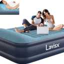 Queen Air Mattress 20 Top Pillow with Built in Pump, 2 Mins High Speed Inflation Luxury Auto Stop Pump Blow Up Mattress Comfort Air Bed, Colchones Inflables