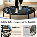40"/46"/50" Bungee Rebounder Trampoline for Adults, 460LBS Low Impact Quiet Foldable Mini Trampoline, Easy Assembly Indoor Fitness Rebounder with Handle for Whole-Body Workout