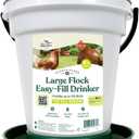 Harris Farms Large Flock Easy-Fill Poultry Drinker, Made with BPA-Free Plastic, Top Fill Design, 6.25 Gallon