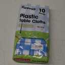 Pureegg Plastic Table Cloth Disposable 10 Pack, 54 x 108 Inch Table Cloths, Party, Picnic, Decorative Gingham Tablecloths, Rectangle, Blue and White Checkered Cover, Leakproof & Sturdy, Blue Plaid
