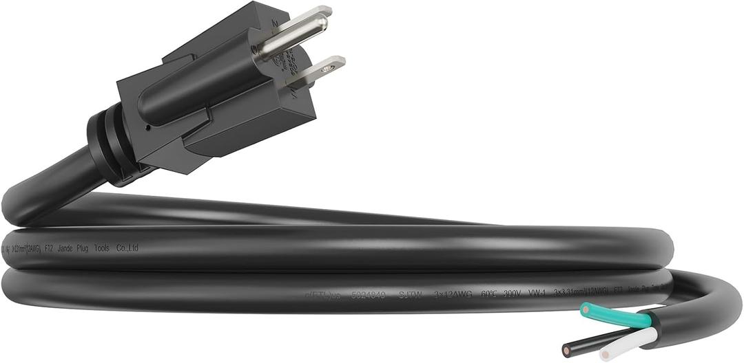 PLUGTUL Replacement Power Cord 6FT, 12 Gauge, 3 Prong, Heavy Duty NEMA 5-15P, 15A 125V 1875W, ETL Listed