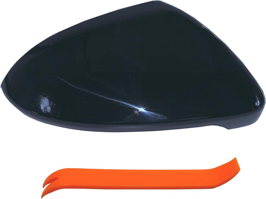 Right Passenger Side Mirror Cover Cap Compatible with VW Golf7 Golf 7 MK7 GTi Glossy Black
