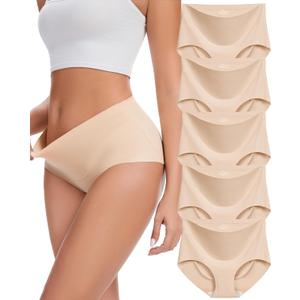 Sunm Boutique Seamless Underwear for Women, No Show Tummy Control Briefs, 23% Spandex High Waisted Women's Panties, Small