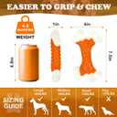 Kseroo 6-Pack Indestructible Dog Toys for Aggressive Chewers: Peanut Butter Flavored Hard Nylon Bone Chew Toys, Tough Dog Chew Toys, Dog Toys to Keep Them Busy for Medium Large Dogs, Orange