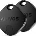 ATUVOS Air Tracker Tags-2 Pack, Bluetooth Luggage Tracker Works with Apple Find My APP (iOS Only, Not for Android), Keys Finder and Item Locator for Luggage, Backpack, Suitcases, Replaceable Battery (Black)