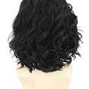 Topcosplay Mens Hair Wig Black Short Curly Fluffy Cosplay Halloween Costume Party Wigs