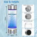 Hydrogen Water Bottle, Portable Rechargeable Hydrogen Water Bottle Generator [Gifts for Him Her], Hydrogen Water Machine for Home Travel Office Exercise (Silver)