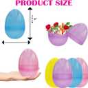 The Dreidel Company 6" Inch Fillable Easter Eggs 12-Pack Jumbo Translucent, Colorful Plastic Jumbo Easter, Stands Upright, Perfect For Egg Hunt