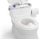 CheerTry 2-in-1 Toddler Potty Training Toilet - with Detachable Training Seat, Realistic Flushing Sound for Boys & Girls Ages 1-3 with Wipes Storage, Toilet Paper Holder