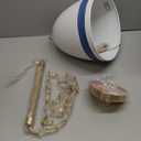 Coastal White Pendant Light Metal Dome Kitchen Island Pendant Lighting with Chain 10in Large Pendant Hanging Light Over Dining Table, Beach Ceiling Pendant Lights for Entryway Hallway (White Gold Rope)