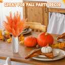 100 Pcs Fall Orange Pine Picks for Wreath Making Supplies Artificial Halloween Picks Vases Centerpieces Fall Candle Rings Craft DIY Garland Autumn Thanksgiving Harvest Festival Decoration