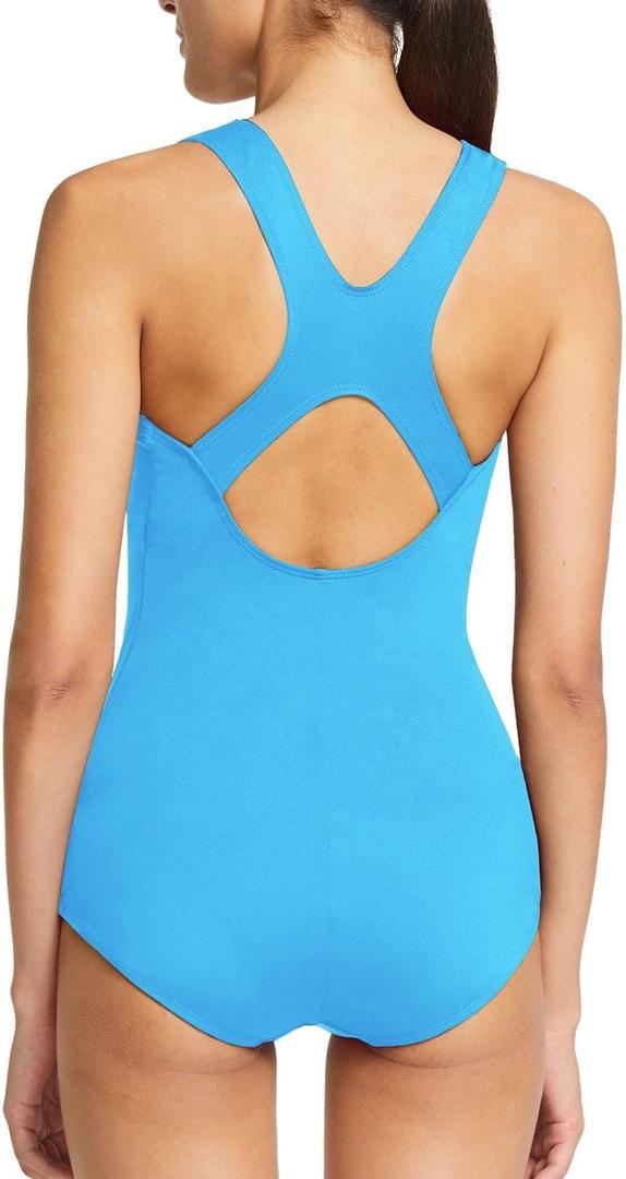 baleaf Women's Athletic Swimsuits Racerback One Piece Bathing Suit (Blue, 42/XX-Large)