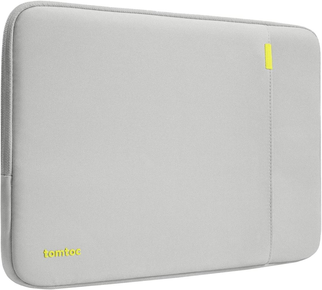 tomtoc 360 Protective Laptop Sleeve for 14-inch MacBook Pro M4/M3/M2/M1 Pro/Max A3112 A3401 A3185 A2992 A2918 A2779 2024-2021, Water-Resistant Case Bag with Accessory Pocket for 13.8 Surface Laptop 7 (Light Gray)