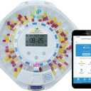 EziMedPil Smart WiFi Pill Dispenser w/Sound&Light Alerts,up to 9 Alarms/Daily,Easy Setup on WiFi Monitoring SmartLife App,28-Day Medication Organizer w/Lock Key for Prescriptions & Vitamins,Clear Lid (Blue)