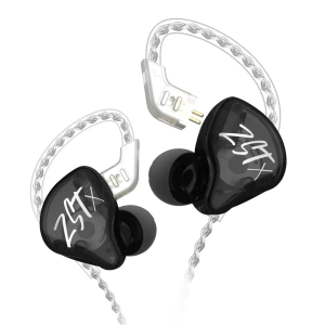 KZ ZST 1BA 1DD in Ear Earphone Clear HiFi Monitor Earbuds Wired Sport Gaming Earphone for Musician Singer Audiophile (with mic) Black