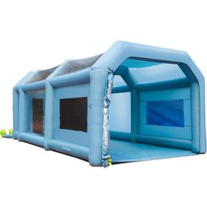 VEVOR 26x15x11ft Inflatable Paint Booth, High Powerful Blowers Spray Booth Tent, Inflatable Spray Booth, Car Paint Tent Air Filter System for Car Parking Tent Workstation Motorcycle Garage