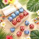24 Pcs Hawaii Cartoon Themed Water Balls Pool Party Favors 2 Inch Hawaii Luau Beach Balls Red Blue Flower Patterns Absorbent Pool Toys for Kids Party Supplies