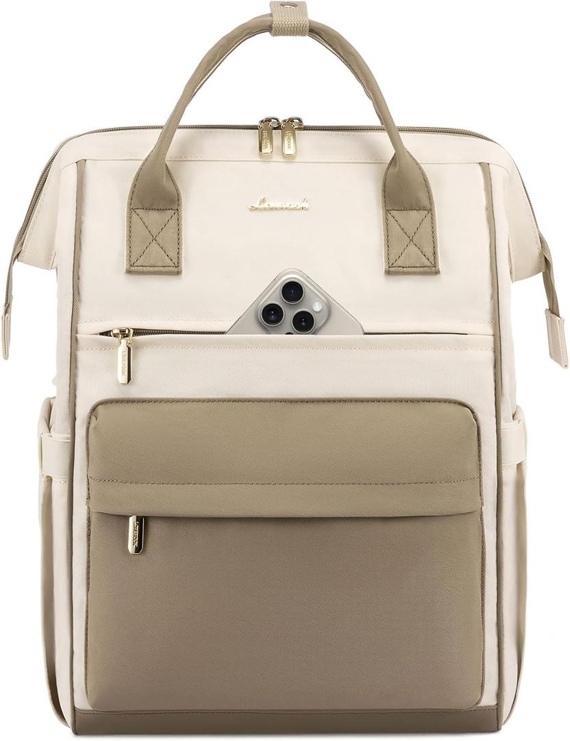 LOVEVOOK Laptop Backpack for Women,15.6 Inch Work Teacher Nurse Bag,Business Computer Backpack Purse with USB Port,Stylish Casual Daypack for Travel (Beige & Khaki-m) LOVEVOOK Laptop Backpack for Women,15.6 Inch Work Teacher Nurse Bag,Business Computer Backpack Purse with USB Port,Stylish Casual Daypack for Travel (Beige & Khaki-m)