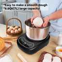 7L Electric Dough Mixer for Bread and Pizza Dough, Dough Maker Featuring a Ferment Function.304 Stainless Steel Whisk and a Top Small Window for Easy Add Water and Seasoning(Black