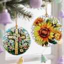 Vibrant Sunflower Christmas Ornaments: Christmas Decorations for Tree & Holiday Decor  Holiday Presents, Gift Ideas for Friends, Coworker, Gardener, and Sunflower Lover