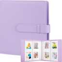 256 Pockets Photo Album for Fujifilm Instax Mini Camera, Polaroid Camera, Leather Cover, Photo Album for Instax Mini 12 11 9 40 90 8 7 Evo LiPlay Instant Camera, 2x3 Photo Albums for Christmas, Purple