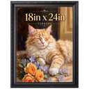 Tinkeps 18x24 Vintage Black Resin Frame, Shatter-Resistant, Ornate Border