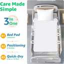 Incontinence Bed Pads Washable for Adults: Positioning Transfer Bed Pads Waterproof for Elderly with 8 Handles, Reusable Bed Underpads for Seniors & Bedridden Patients, Bedwet Kids, 34x52 Inch