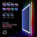 LOAAO 24"X32" LED Bathroom Mirror with Lights, Anti-Fog, Dimmable, RGB Backlit + Front Lighted, Bathroom Vanity Mirror for Wall, Memory Function, Shatter-Proof, Tempered Glass